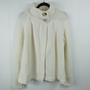 Old Navy Womens Cream Sweater Mock Neck Two Button Closure X-Large